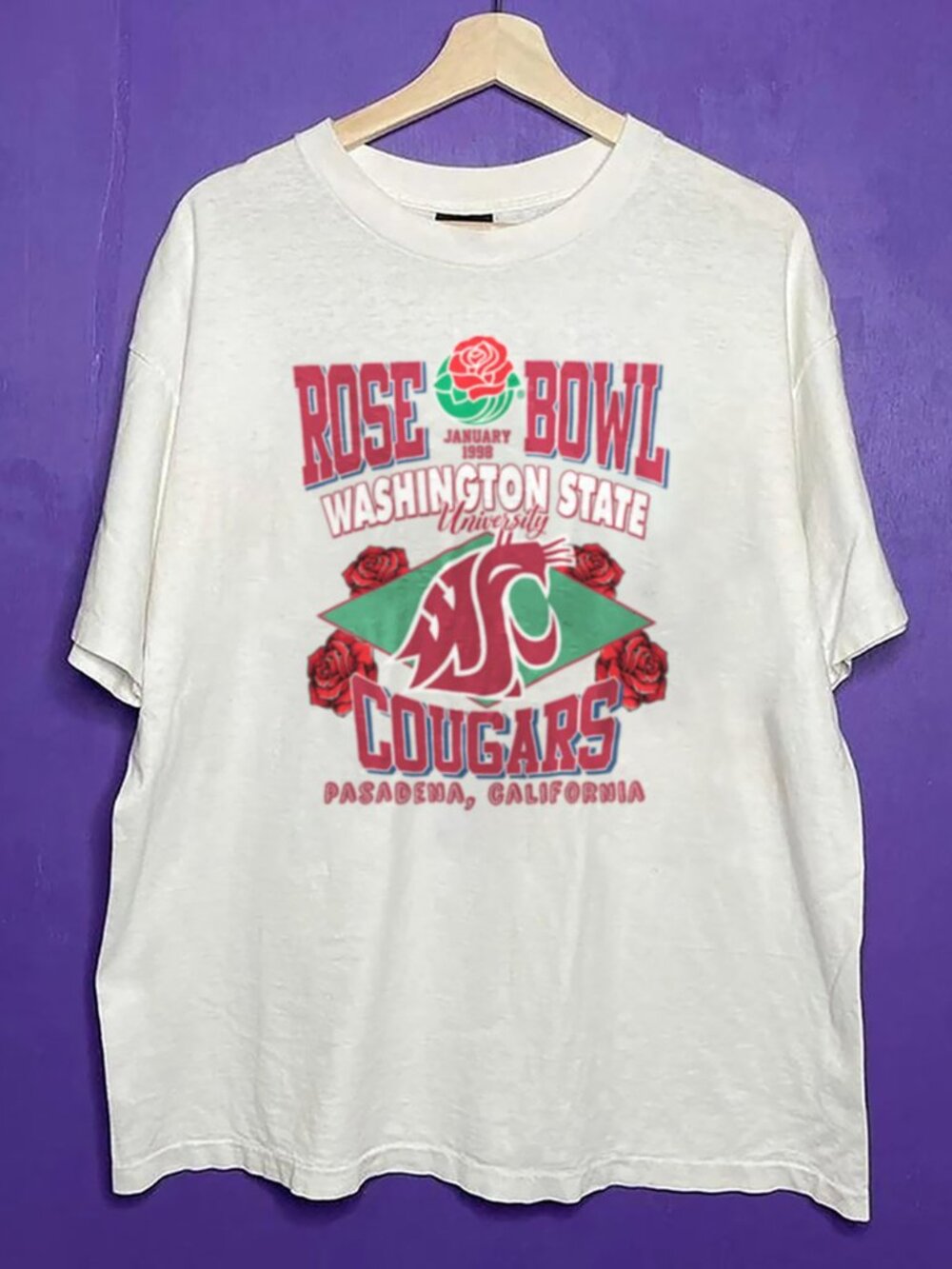 Vintage 90s Washington State University WSU Shirt, Washington State Cougars Tee